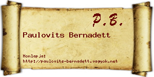 Paulovits Bernadett névjegykártya